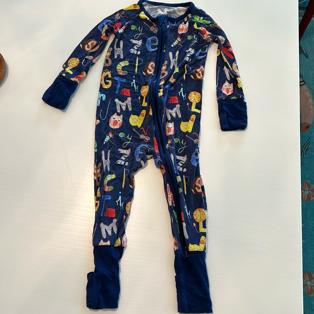 Little Sleepies Navy Alphabet Friends Zippy